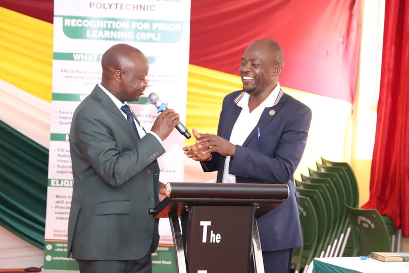 Chief Principal, Dr. Charles Koech, OGW, with the National Director for RPL, Mr. Stanley